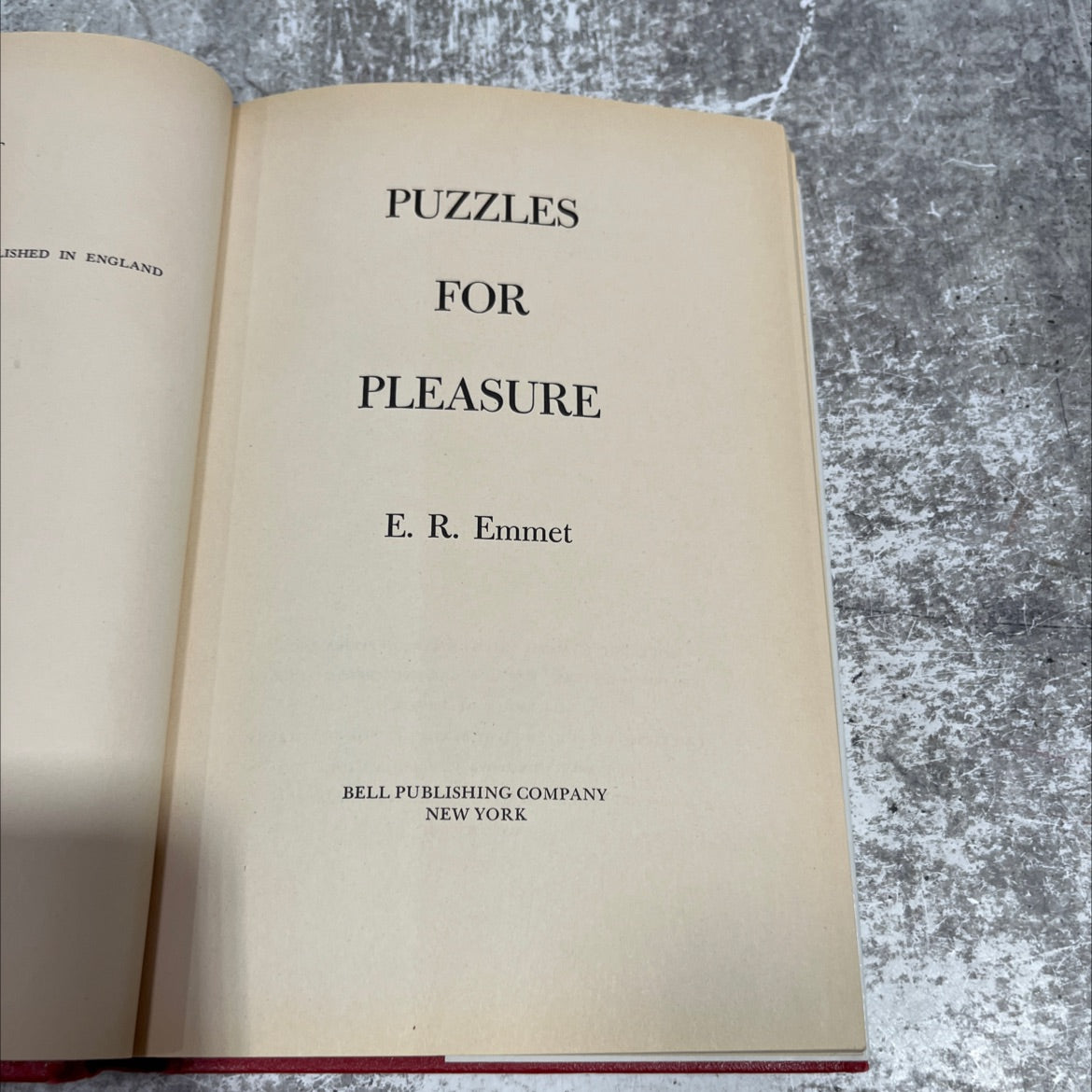 puzzles for pleasure book, by e. r. emmet, 1972 Hardcover image 2