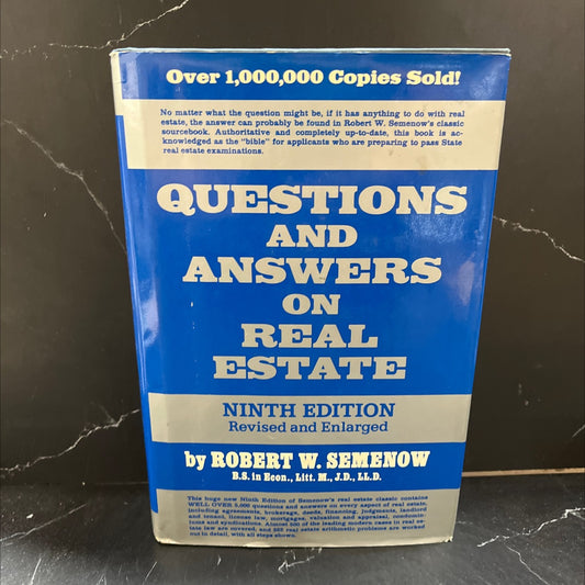 questions and answers on real estate book, by robert w. semenow, 1978 Hardcover image 1