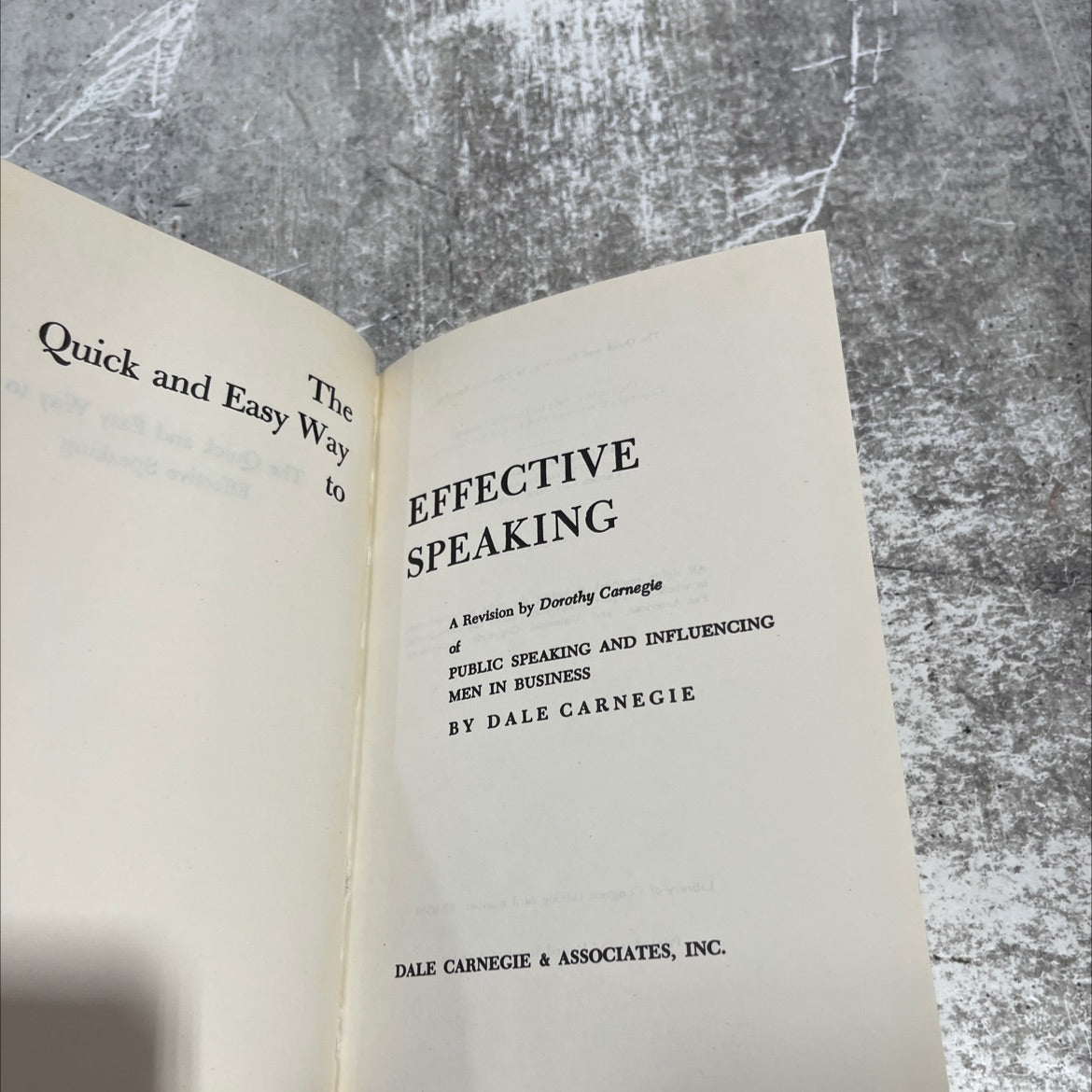 quick and easy way to effective speaking book, by dorothy carnegie, 1990 Hardcover image 2