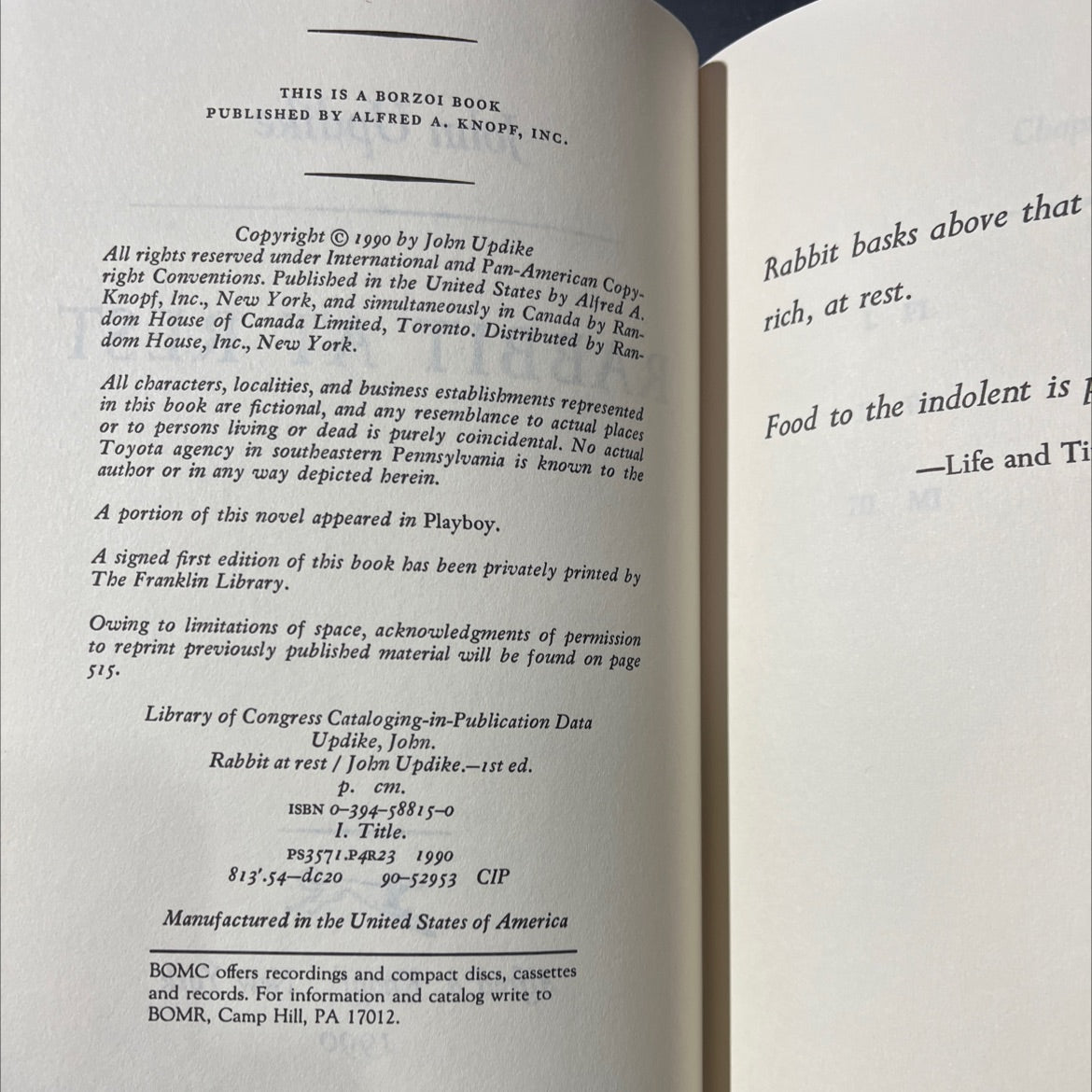 rabbit at rest book, by John Updike, 1990 Hardcover image 3