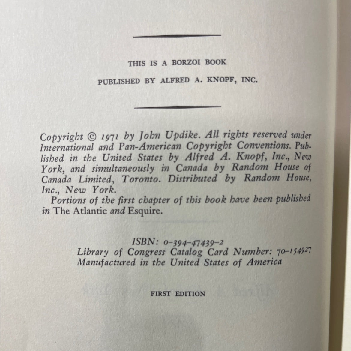 rabbit redux book, by John Updike, 1971 Hardcover image 3