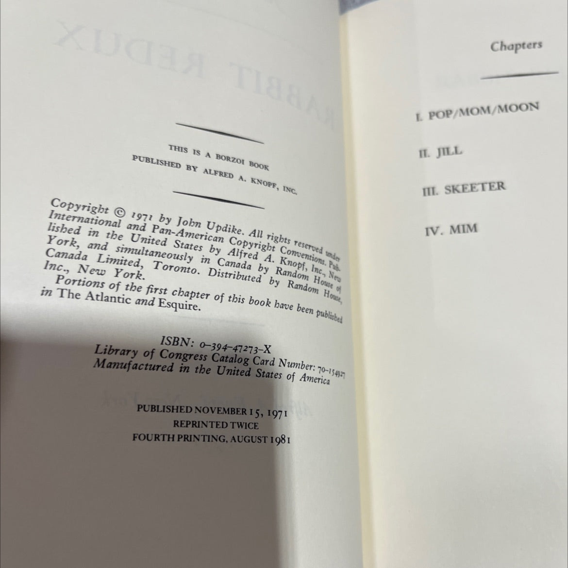 rabbit redux book, by John Updike, 1981 Hardcover image 3