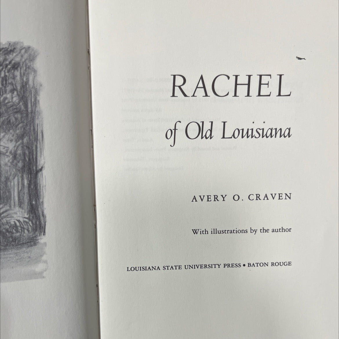 rachel of old louisiana book, by avery o. craven, 1975 Hardcover image 2