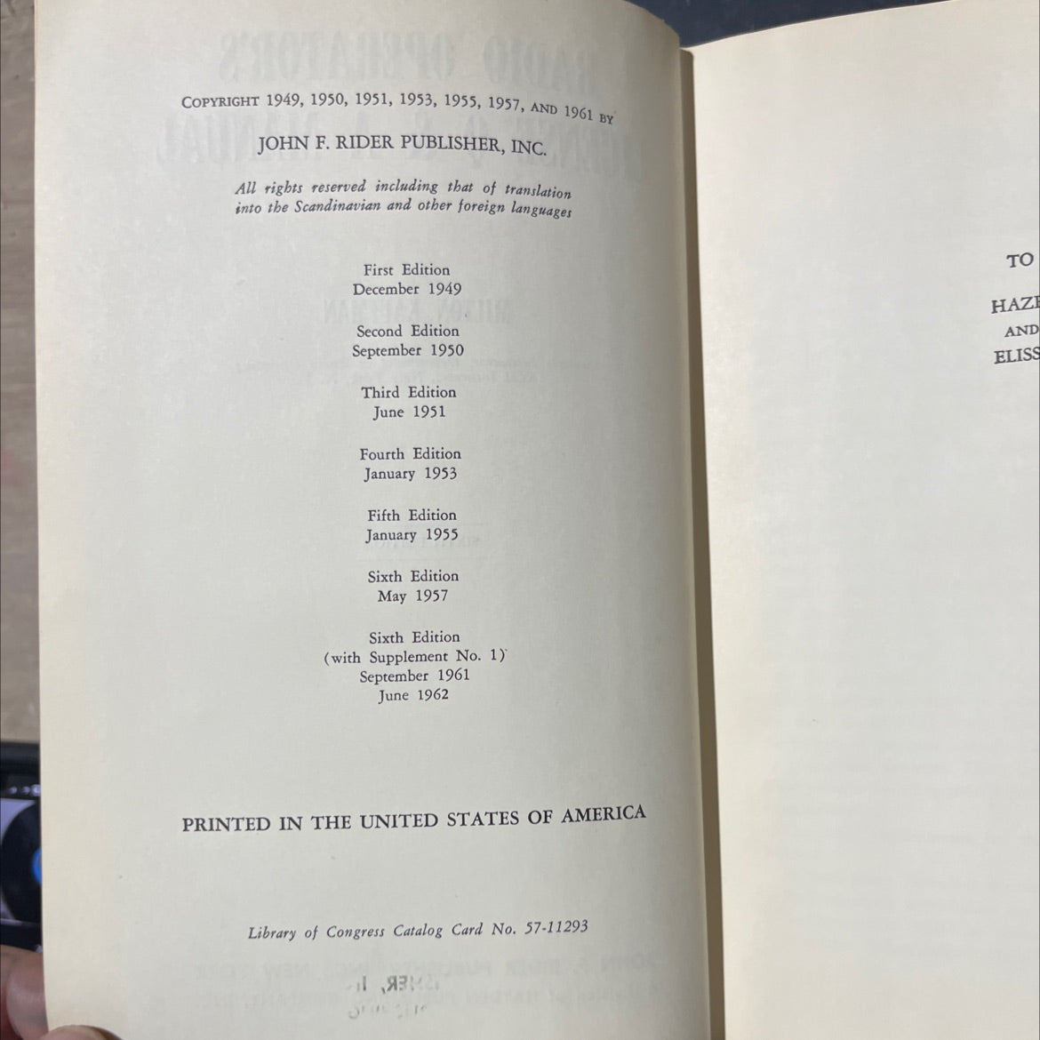 radio operator's license q & a manual book, by milton kaufman, 1961 Hardcover image 3