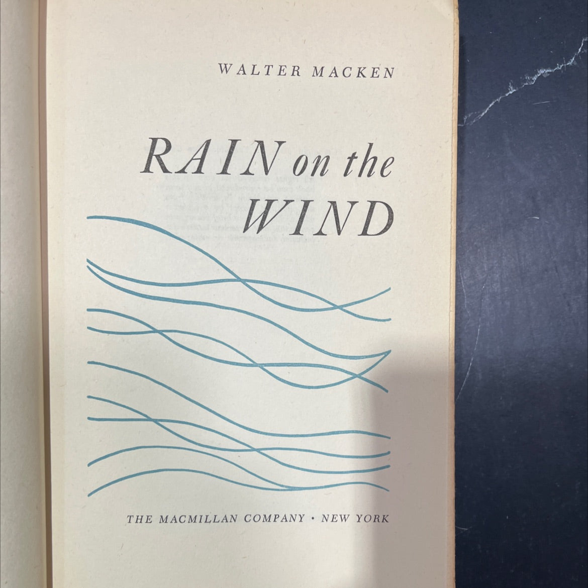 rain on the wind book, by walter macken, 1950 Hardcover image 2