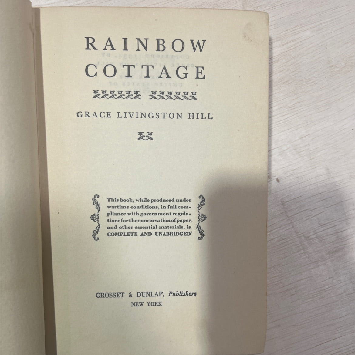 rainbow cottage book, by grace livingston hill, 1934 Hardcover, Antique image 2