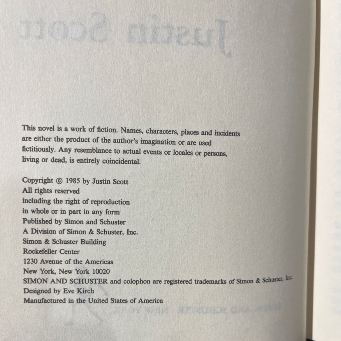 rampage book, by justin scott, 1985 Hardcover image 3