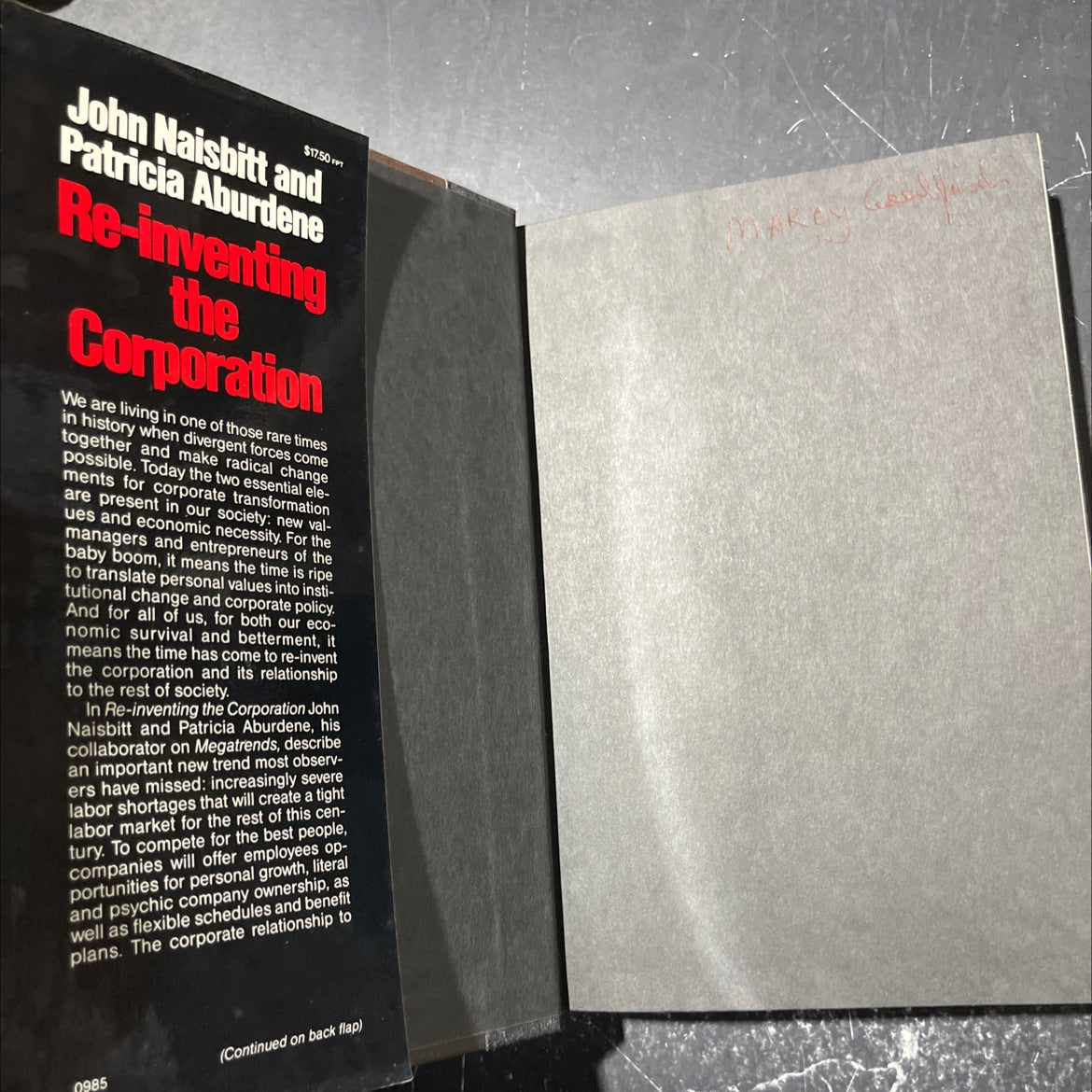 re-inventing the corporation book, by john naisbitt and patricia aburdene, 1985 Hardcover image 4