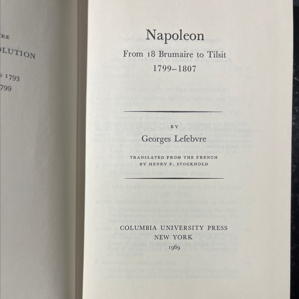 re lution napoleon from 18 brumaire to tilsit 1799-1807 book, by georges lefebvre, 1969 Hardcover image 2