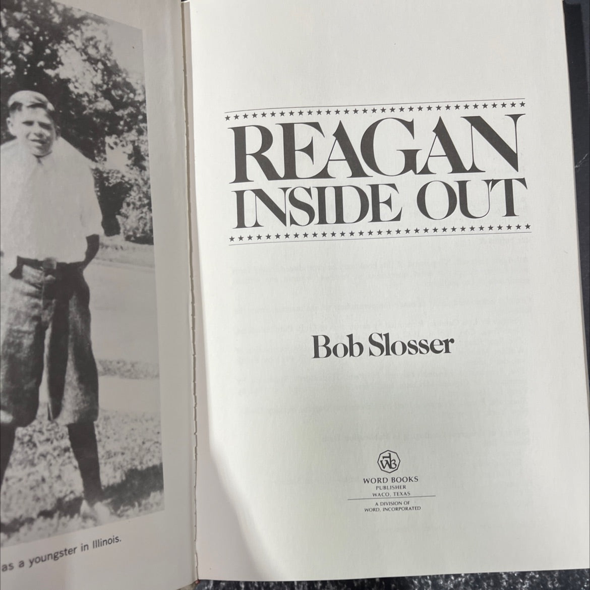 reagan inside out book, by bob slosser, 1984 Hardcover image 2