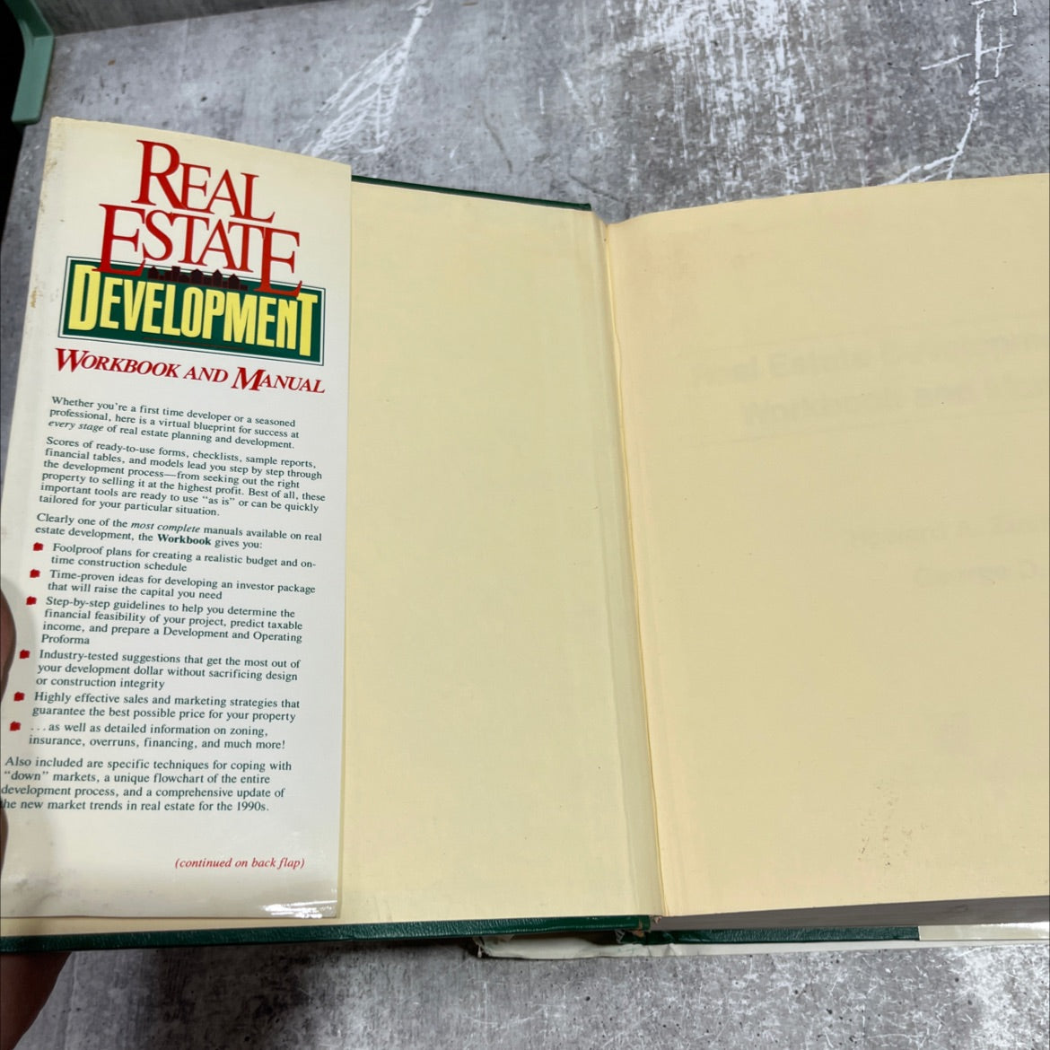 real estate development workbook and manual book, by Howard A. Zuckerman, George D. Blevins, 1991 Hardcover image 4