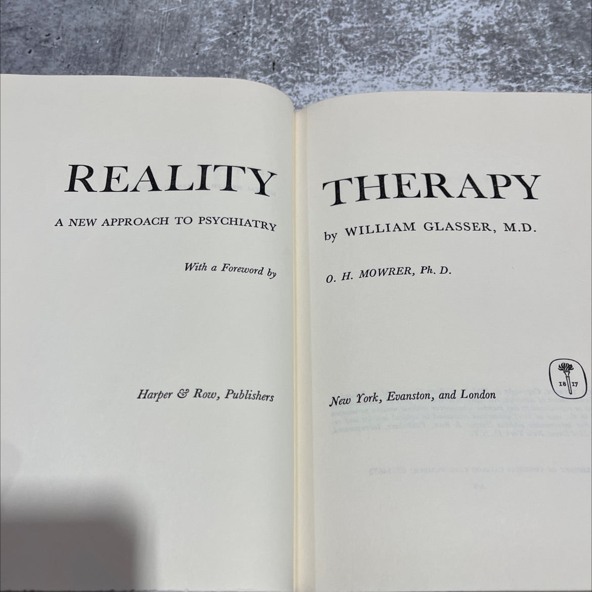 reality therapy a new approach to psychiatry book, by William Glasser, M.D., 1965 Hardcover image 2