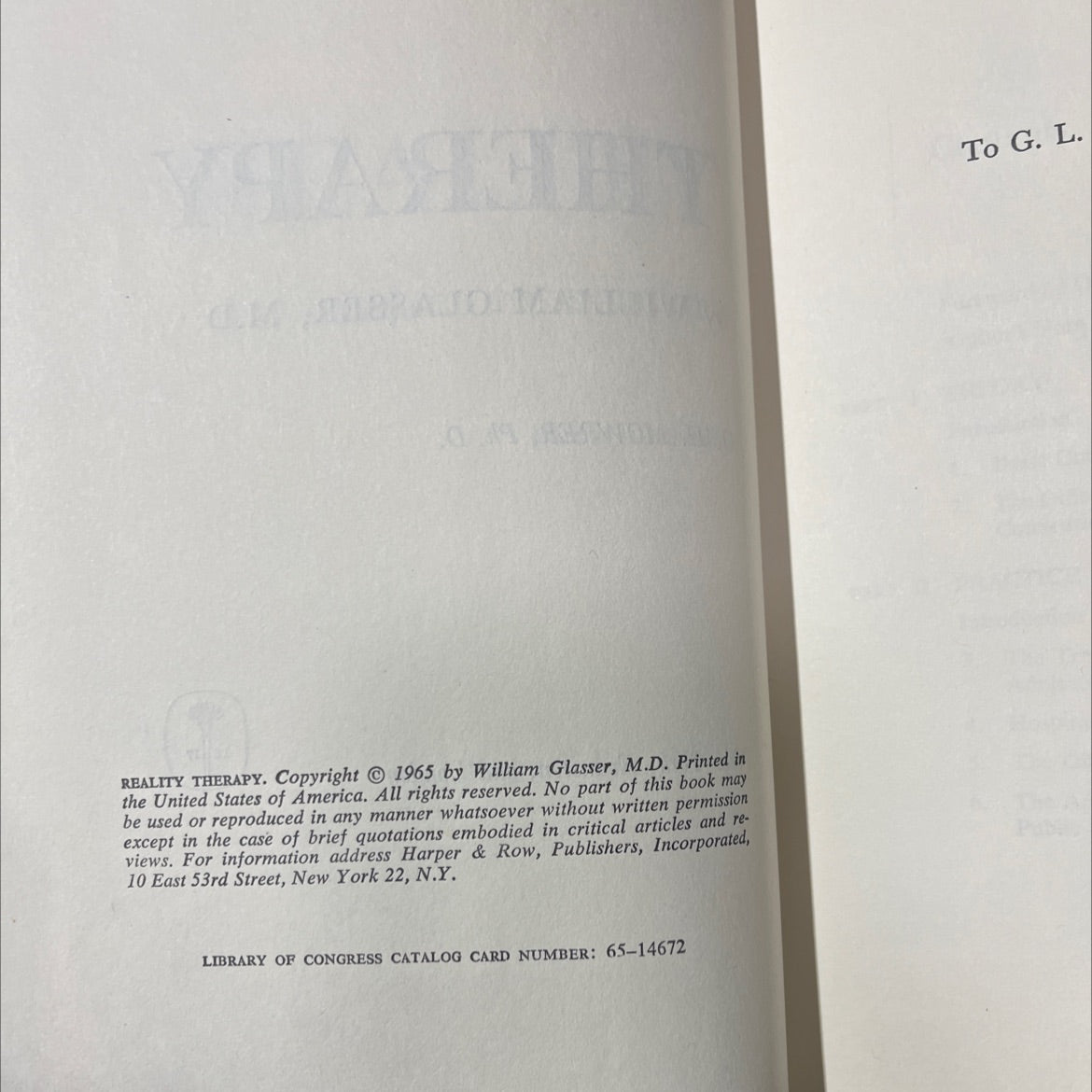 reality therapy a new approach to psychiatry book, by william glasser, 1965 Hardcover image 3