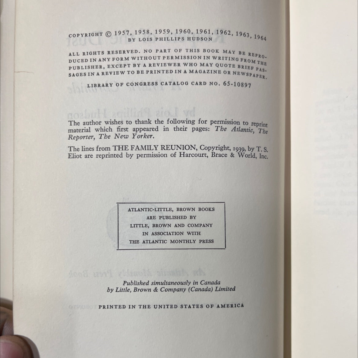 reapers of the dust a prairie chronicle book, by lois phillips hudson, 1964 Hardcover image 3