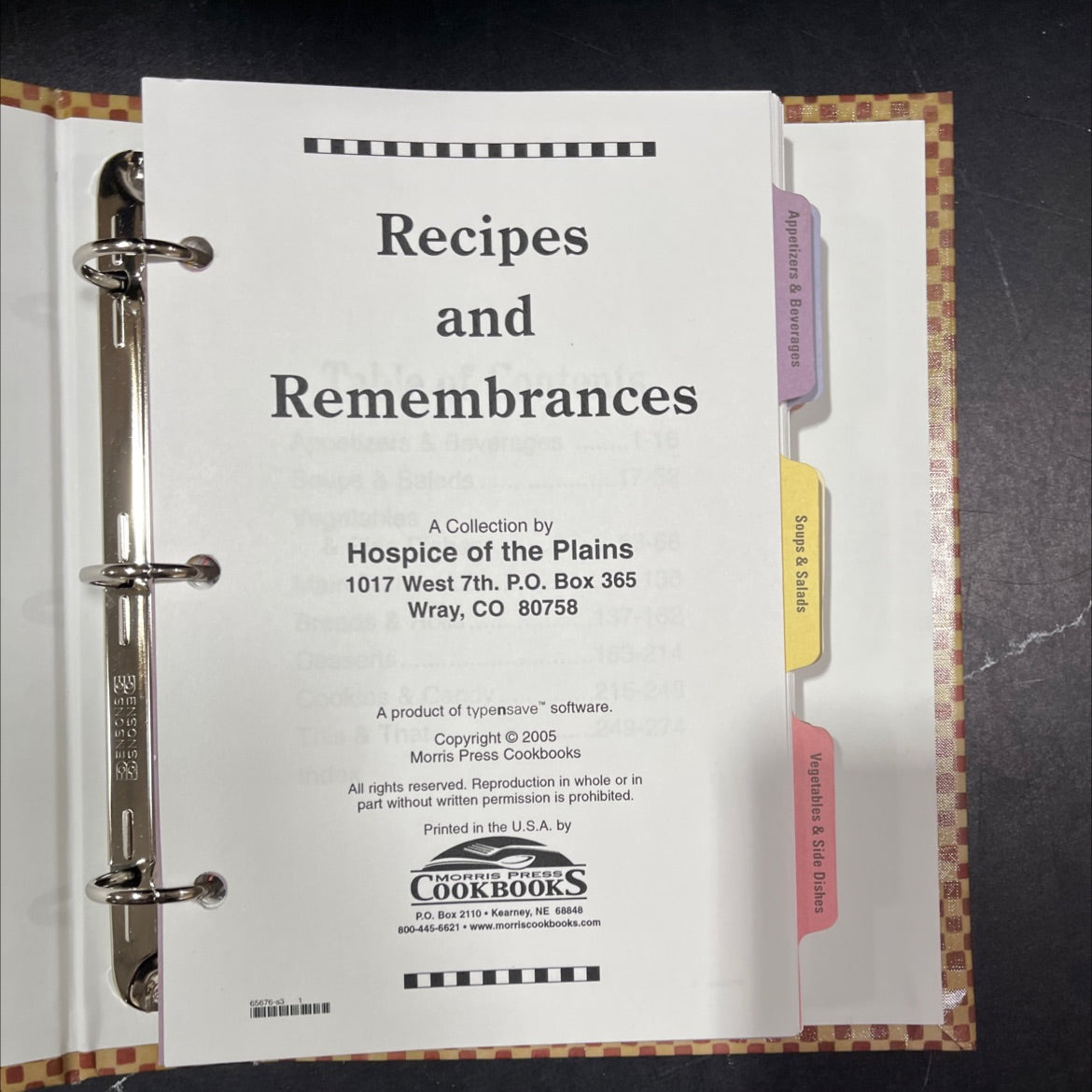 recipes and remembrances a collection book, by hospice of the plains, 2005 Hardcover image 2