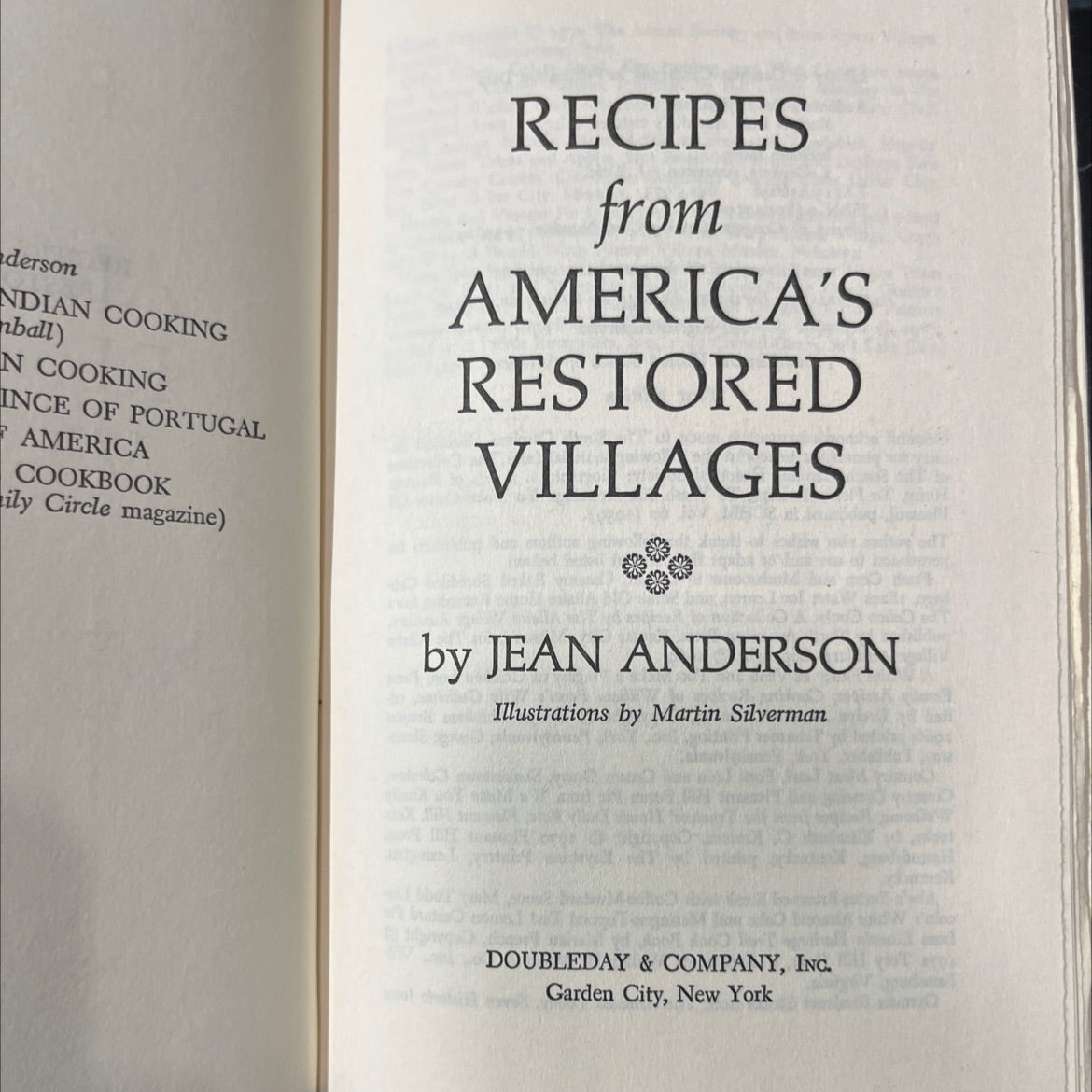 recipes from america's restored villages book, by jean anderson, 1975 Hardcover image 2