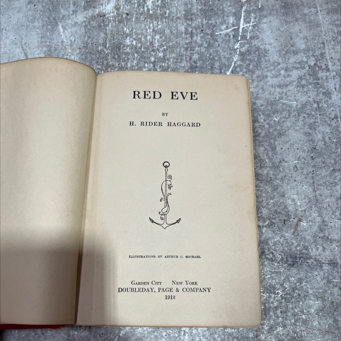 red eve book, by h. rider haggard, 1912 Hardcover image 2