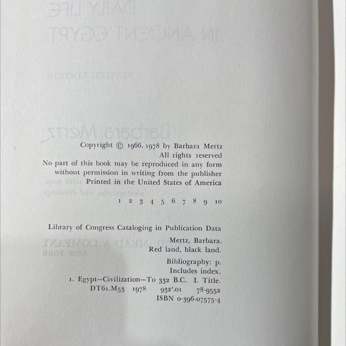 red land, black land book, by Barbara Mertz, 1978 Hardcover image 3