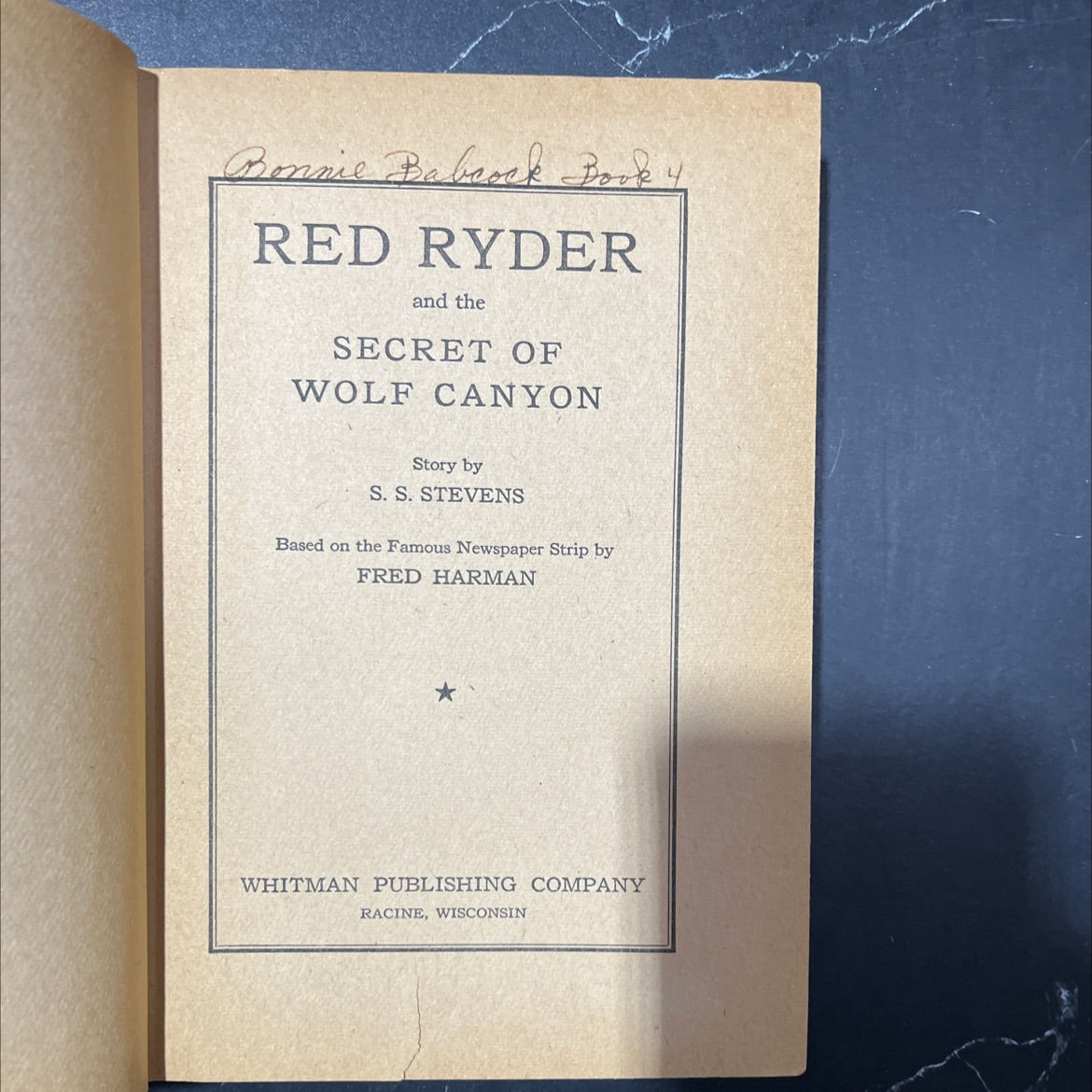 red ryder and the secret of wolf canyon book, by s. s. stevens, 1941 Hardcover image 2