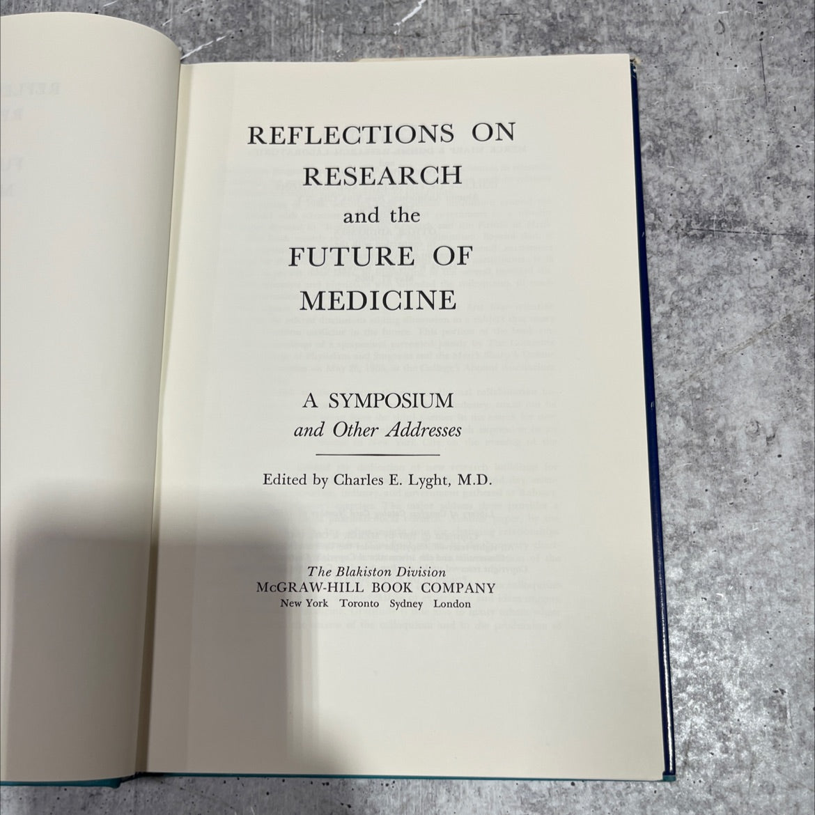 reflections on research and the future of medicine a symposium and other addresses book, by charles e. lyght, m.d., image 2