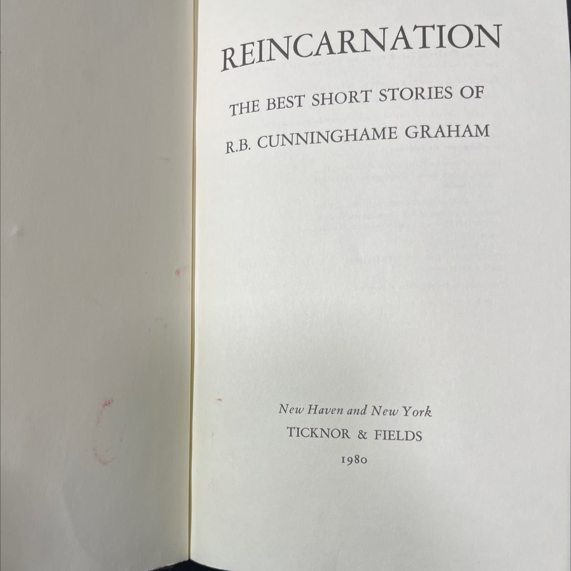 reincarnation the best short stories of r.b. cunninghame graham book, by r.b. cunninghame graham, 1980 Hardcover image 2