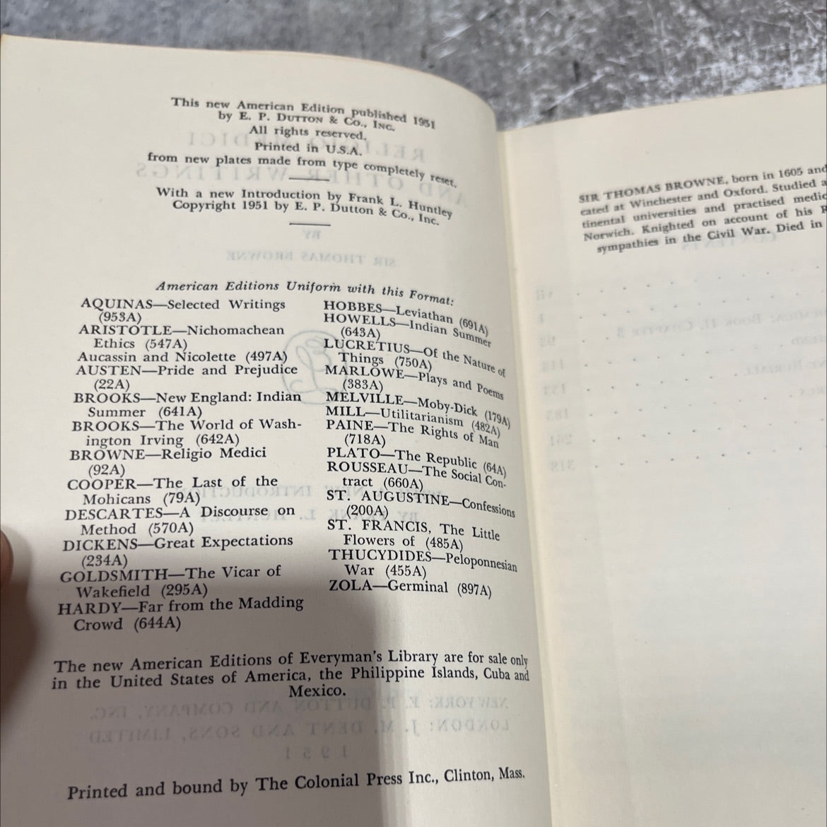 religio medici and other writings book, by sir thomas browne, 1951 Hardcover image 3