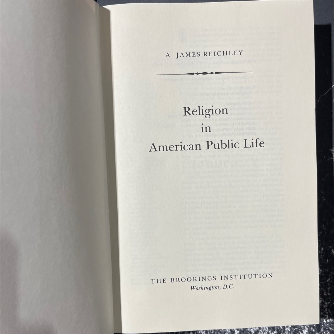 religion in american public life book, by A. James Reichley, 1985 Hardcover image 2