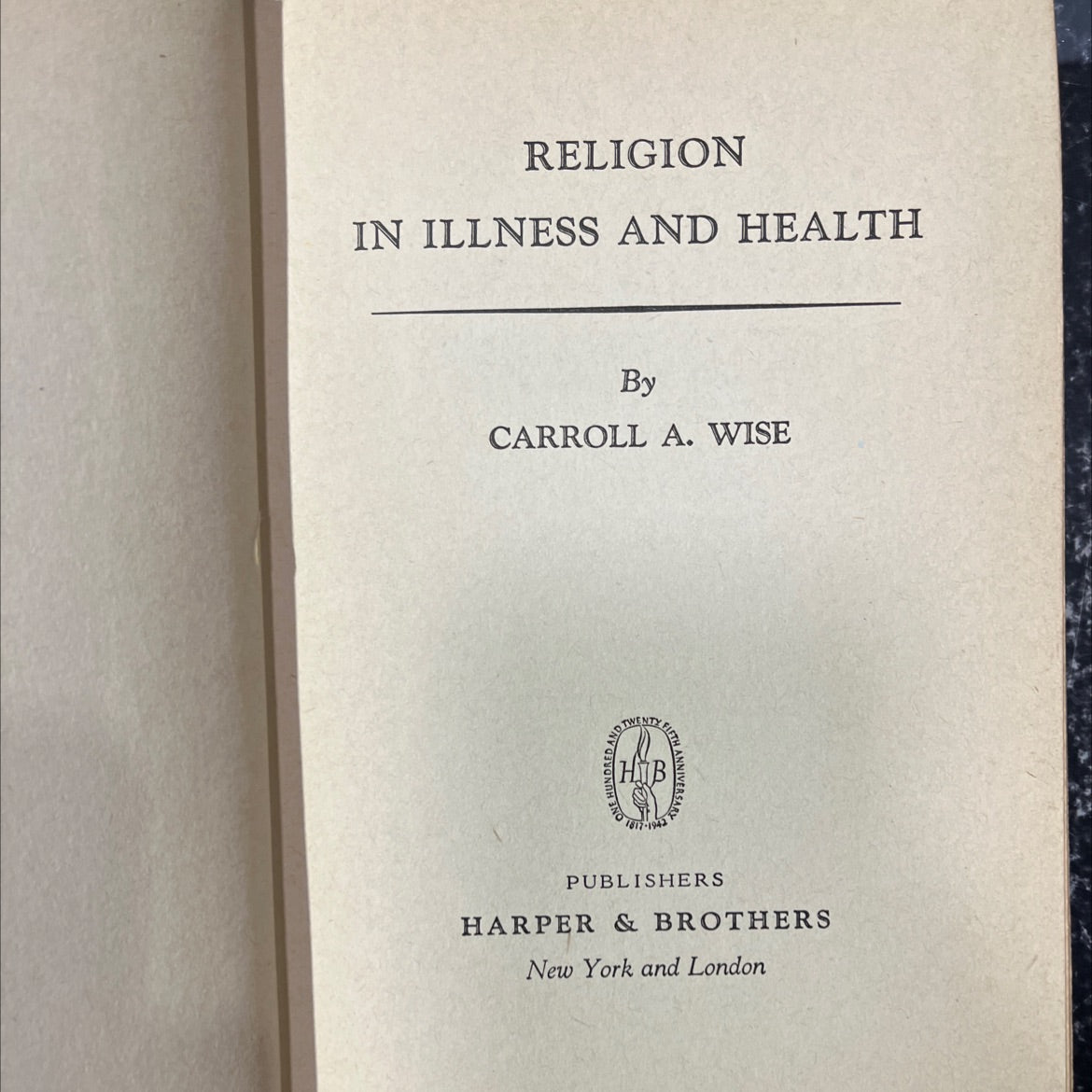 religion in illness and health book, by carroll a. wise, 1942 Hardcover image 2