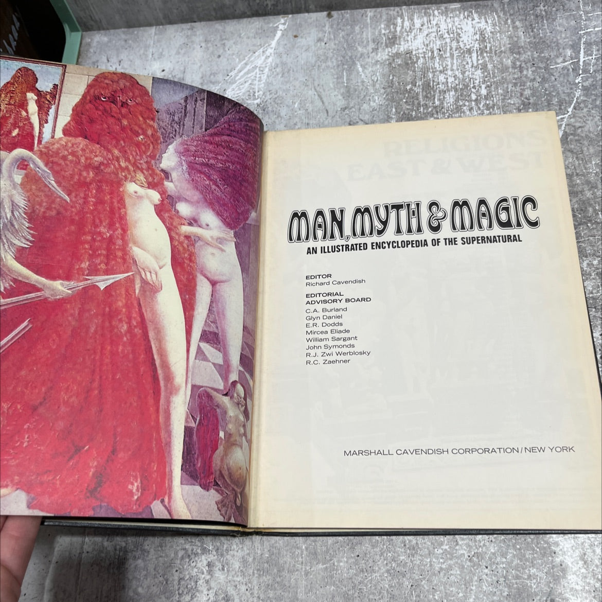 religions east & west man myth & magic an illustrated encyclopedia of the supernatural book, by Richard Cavendish, 1970 image 2
