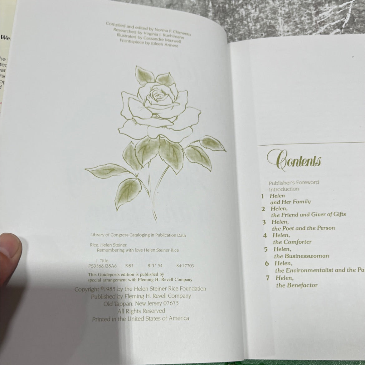 remembering with love book, by helen steiner rice, 1985 Hardcover image 3