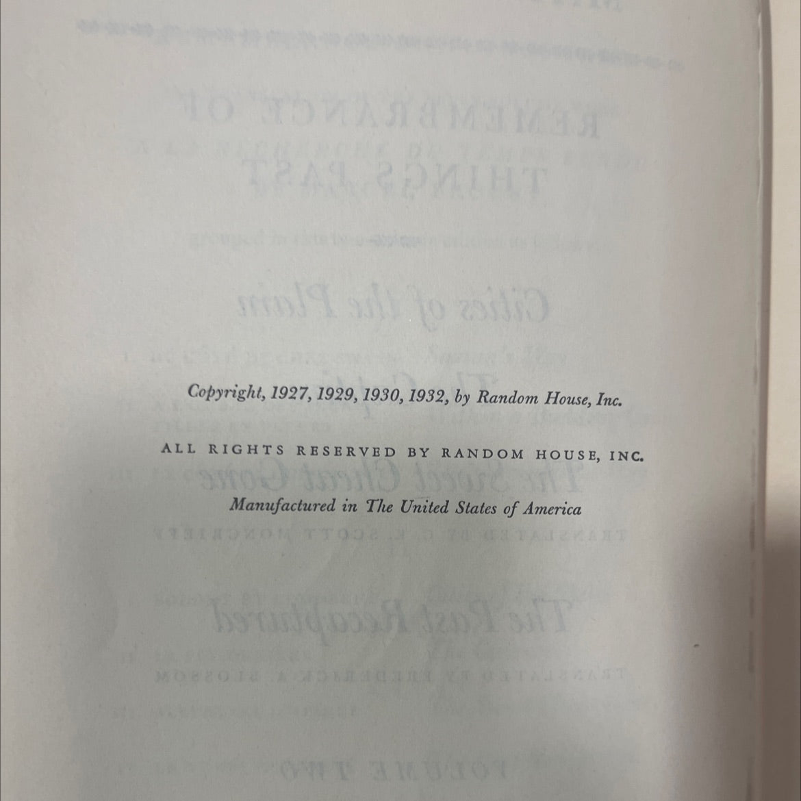 remembrance of things past book, by marcel proust, 1932 Hardcover, Antique, Heavily Used image 3