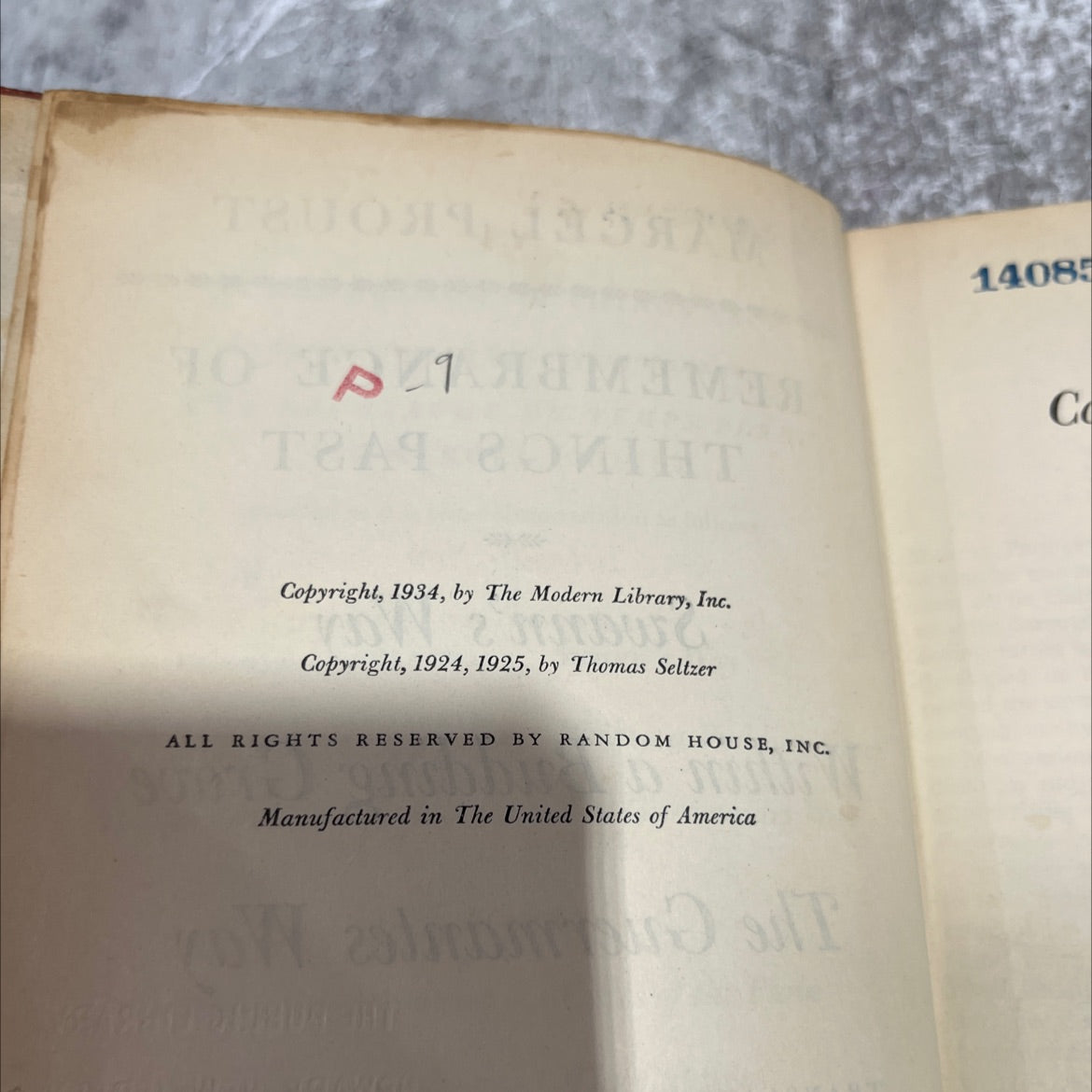 remembrance of things past book, by marcel proust, 1934 Hardcover image 3