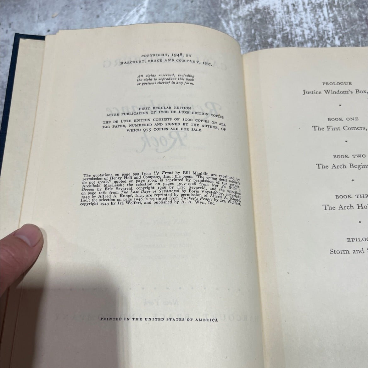 SIGNED remembrance rock book, by carl sandburg, 1948 Hardcover, First Edition image 3