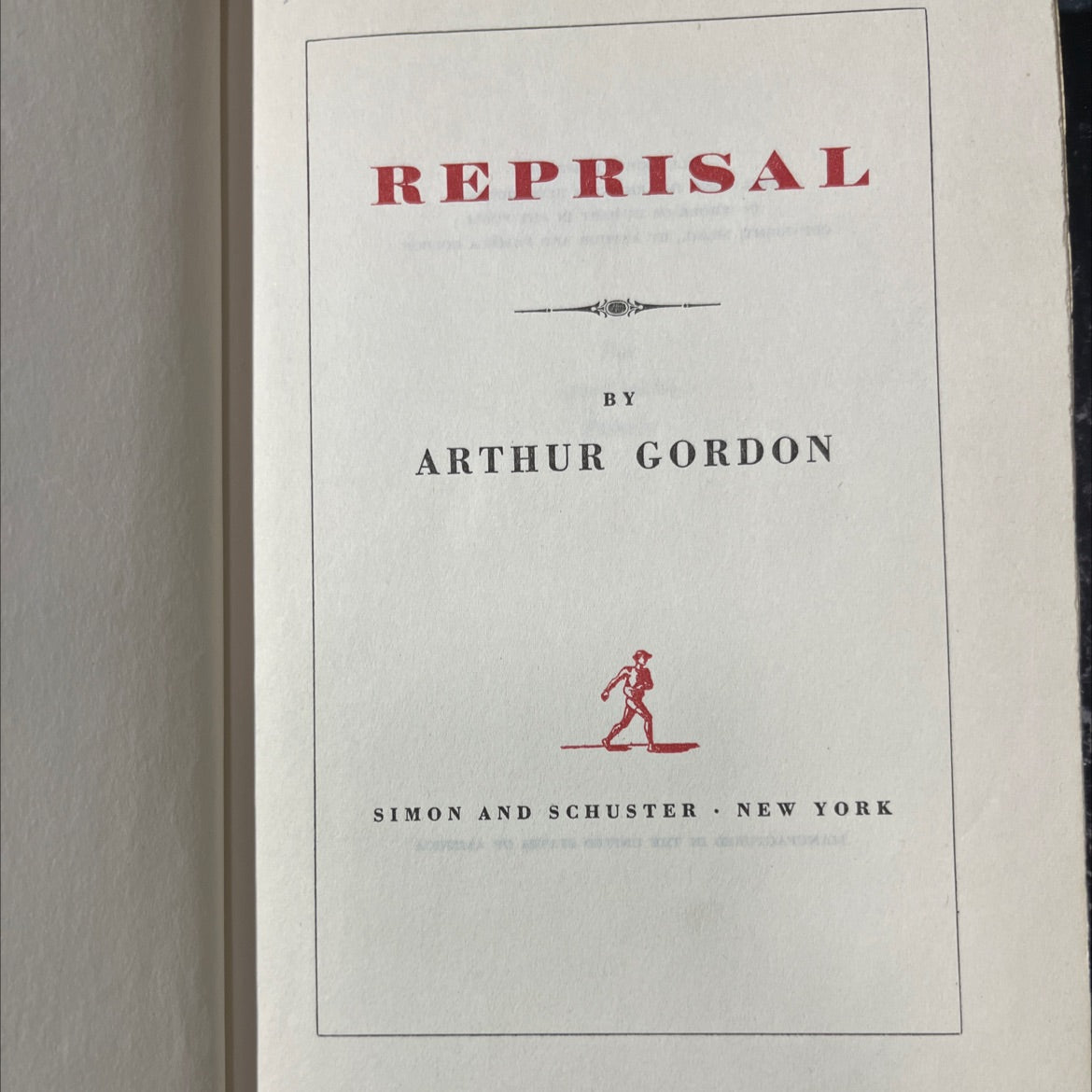 reprisal book, by arthur gordon, 1970 Hardcover image 2