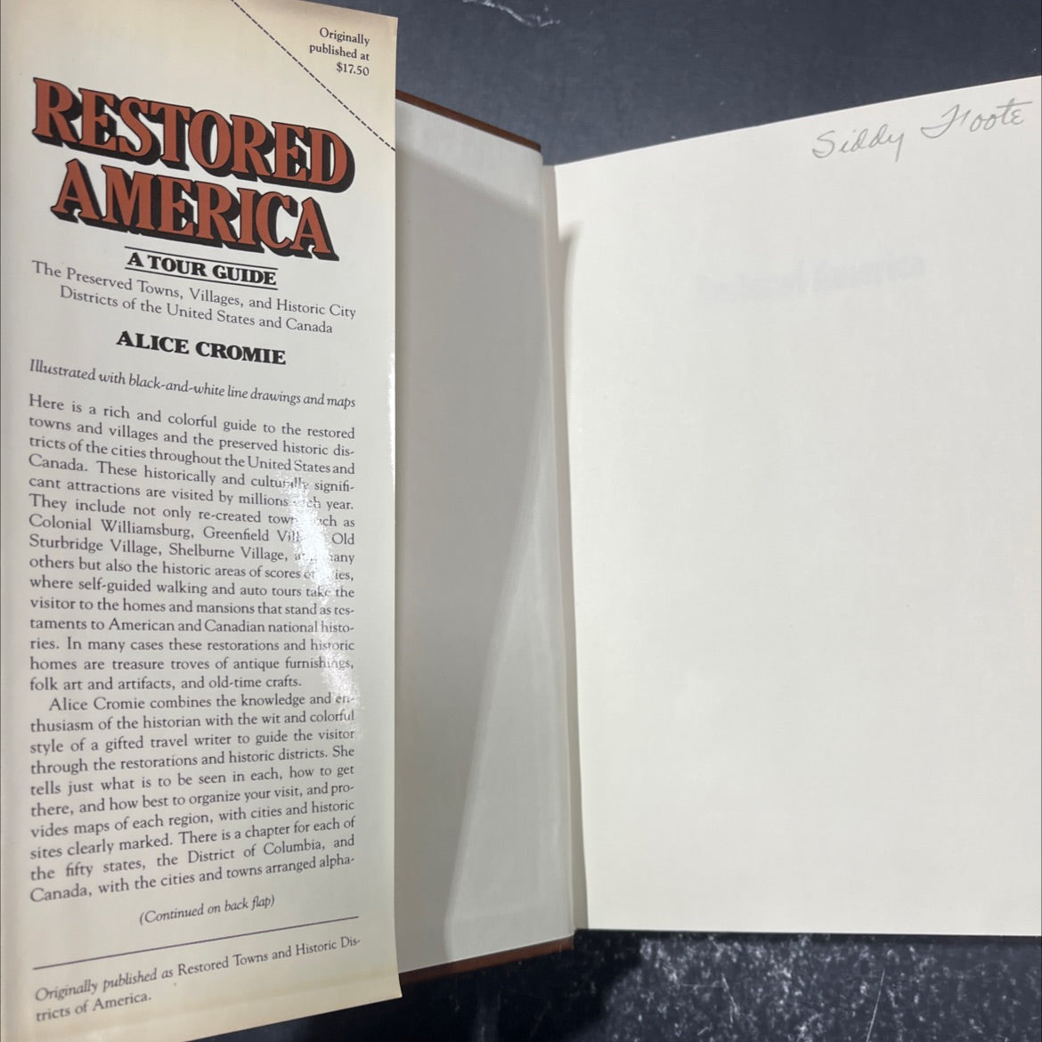 restored america a tour guide book, by alice cromie, 1984 Hardcover image 4
