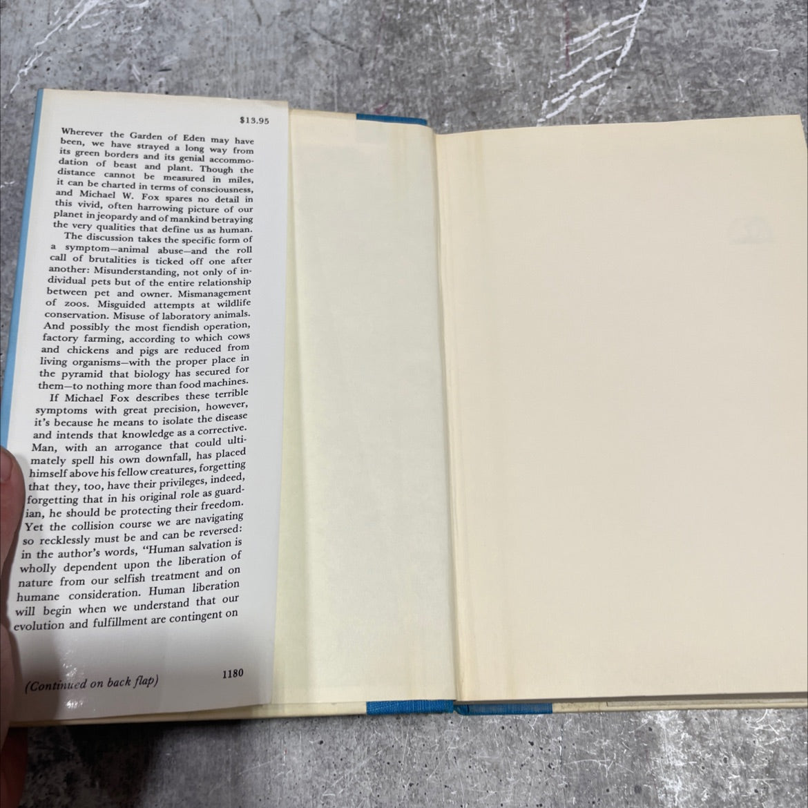 returning to eden book, by Michael W. Fox, 1980 Hardcover image 4