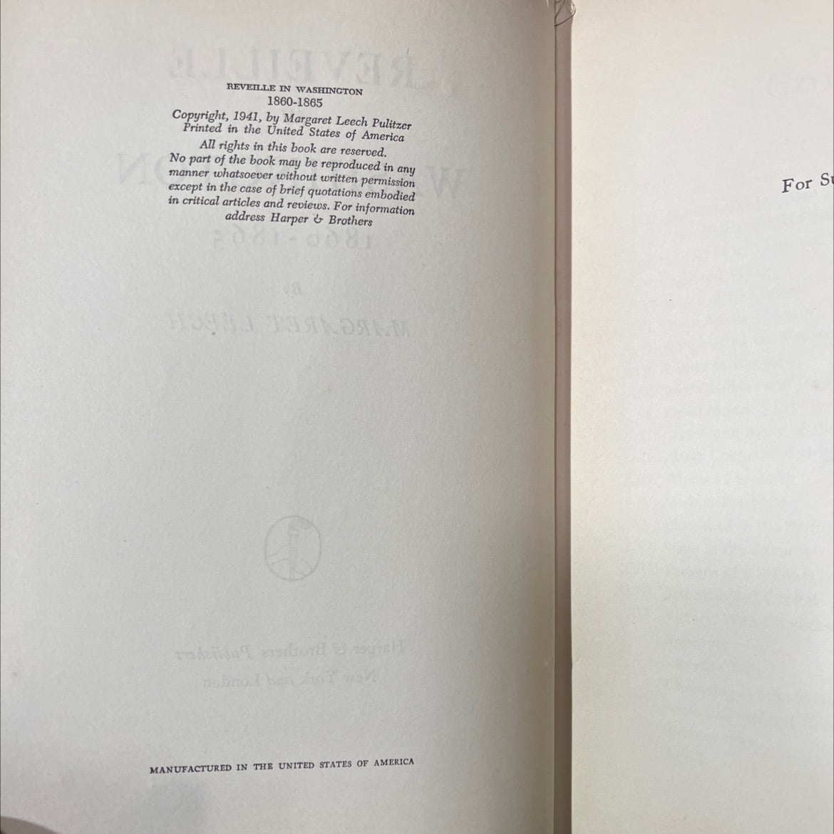 reveille in washington 1860-1865 book, by margaret leech, 1941 Hardcover image 3