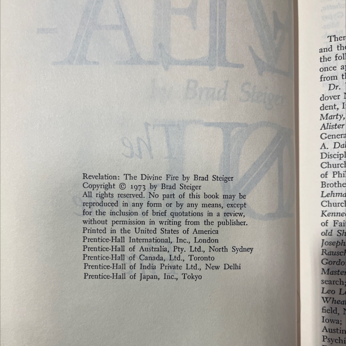 revelation: the divine fire book, by brad steiger, 1973 Hardcover image 3