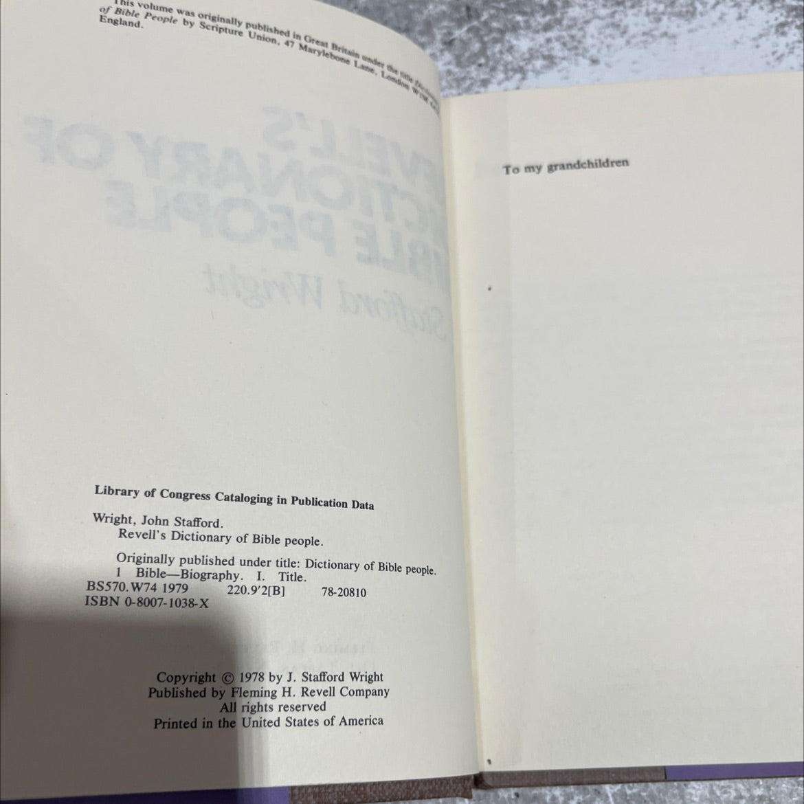 revell's dictionary of bible people book, by j. stafford wright, 1978 Hardcover image 3