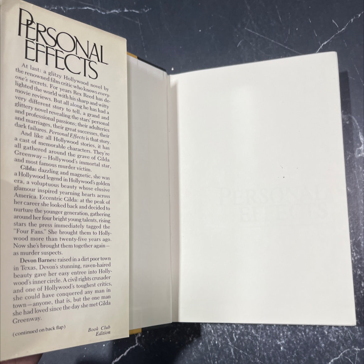 rex reed fee я personal effects a novel book, by rex reed, 1986 Hardcover image 4