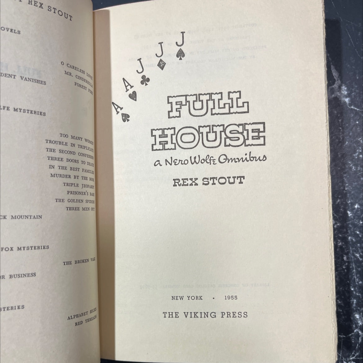 rex stout novels book, by rex stout, 1955 Hardcover image 2