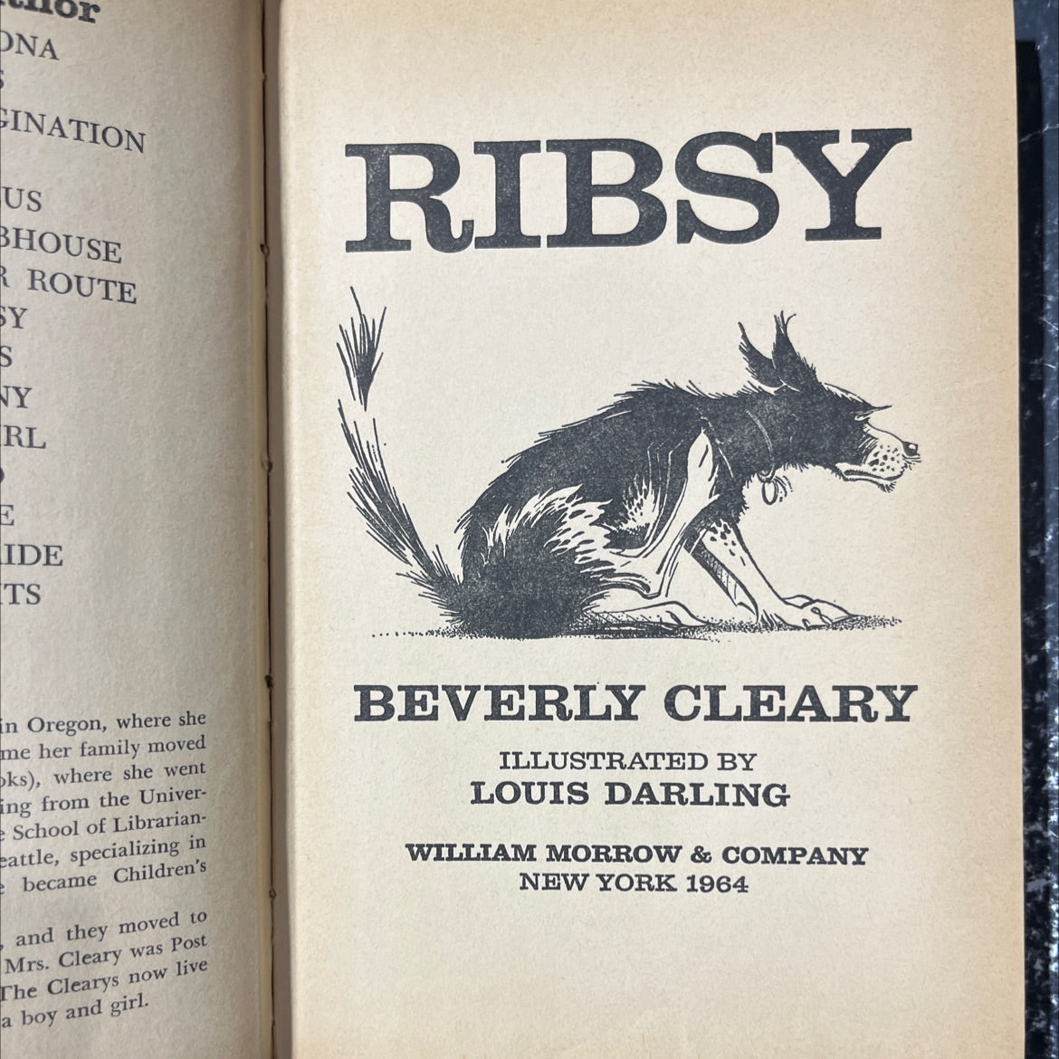 ribsy book, by beverly cleary, 1964 Hardcover image 2