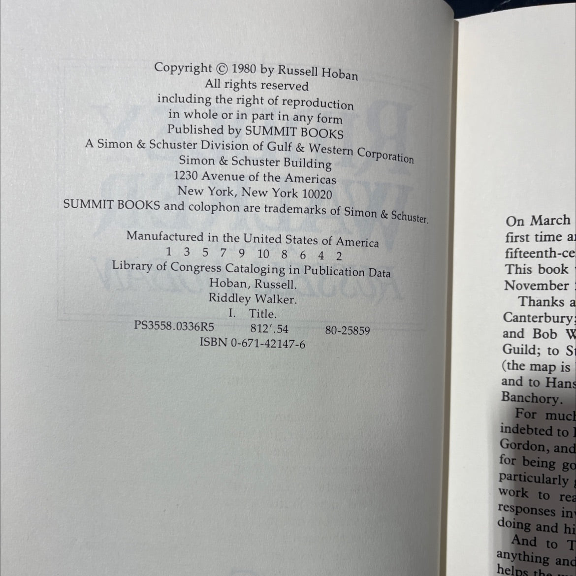 riddley walker book, by russell hoban, 1980 Hardcover image 3