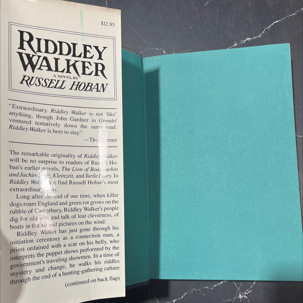 riddley walker book, by russell hoban, 1980 Hardcover image 4