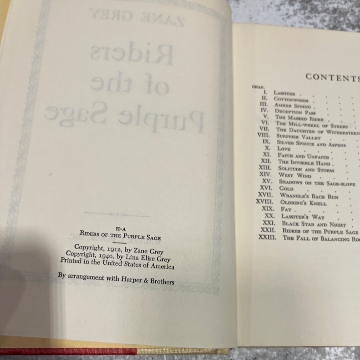 riders of the purple sage book, by zane grey, 1940 Hardcover image 3