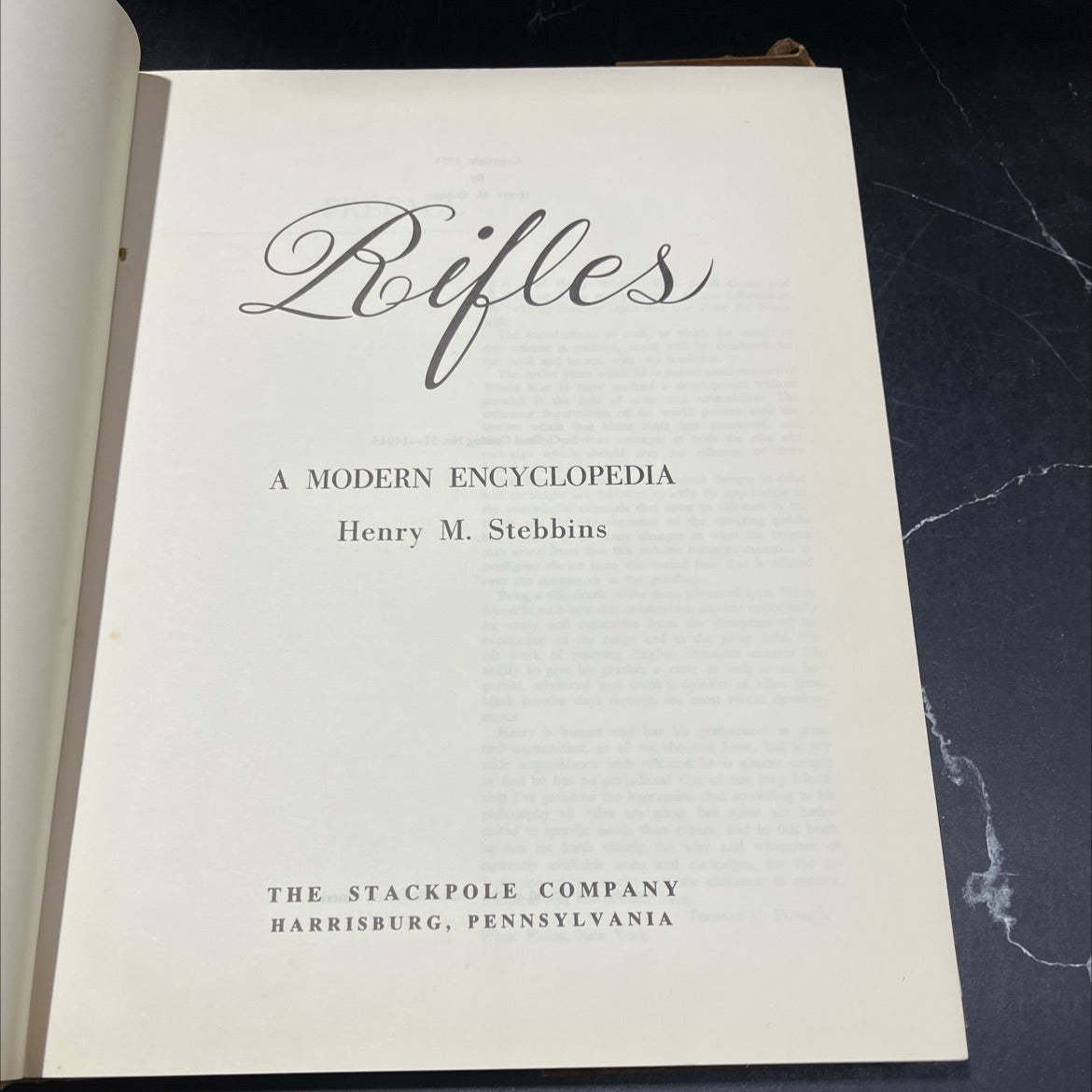 rifles a modern encyclopedia book, by Henry M. Stebbins, 1958 Hardcover image 2