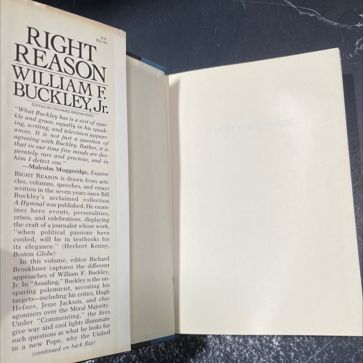 right reason book, by William F. Buckley, Jr., 1985 Hardcover image 4