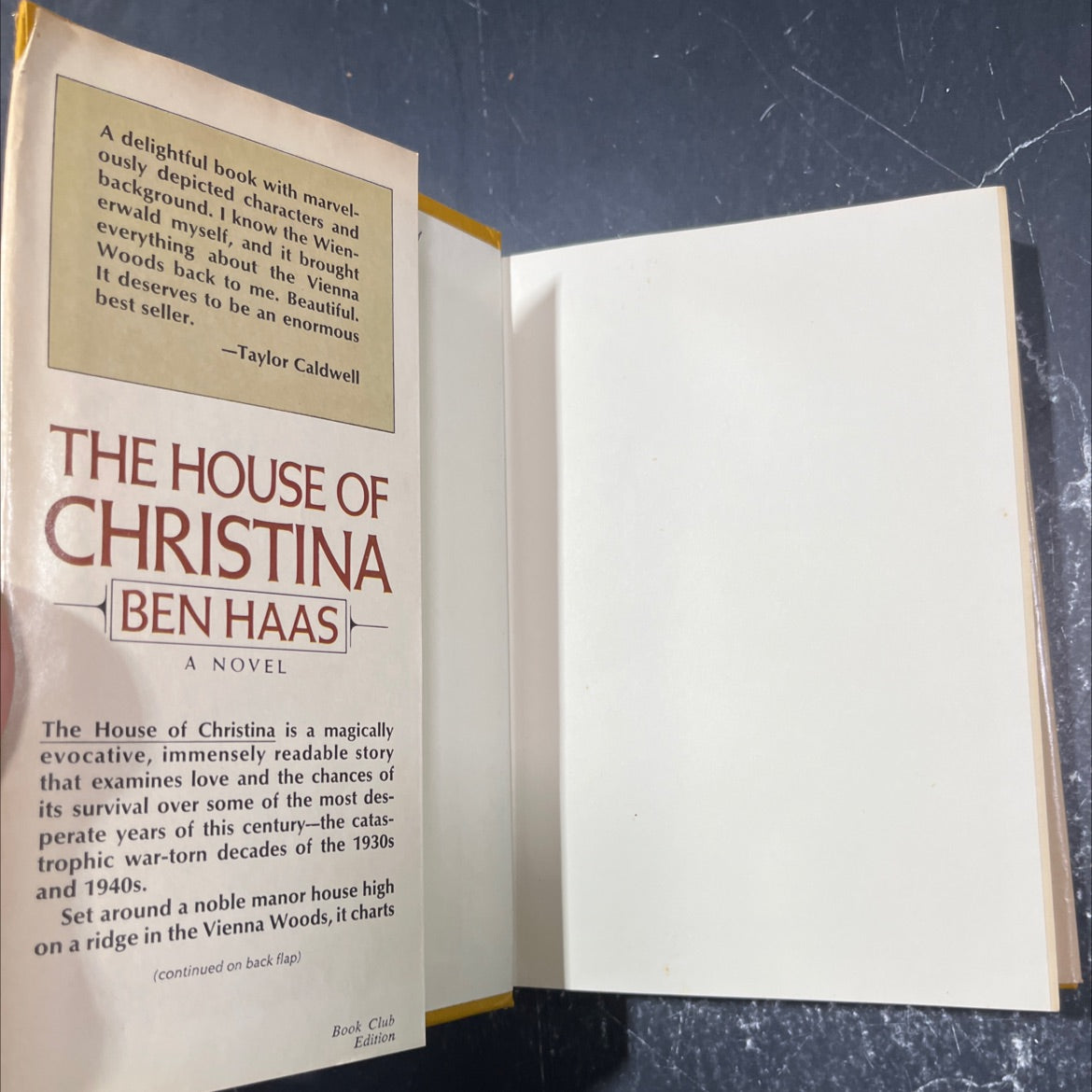 ritage away the house of christina book, by ben haas, 1977 Hardcover image 4