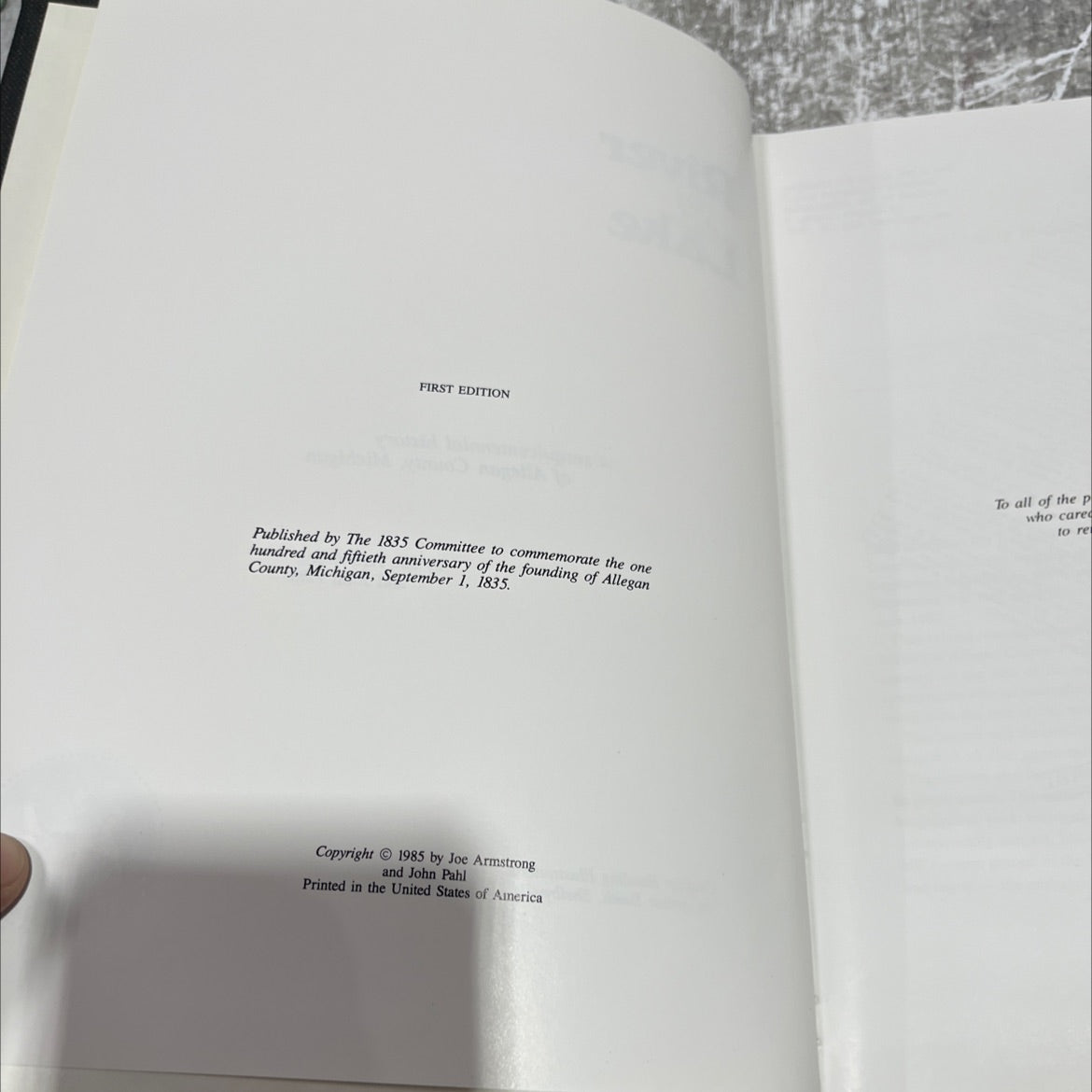 river lake a sesquicentennial history of allegan county, michigan book, by Joe Armstrong and John Pahl, 1985 Hardcover image 3