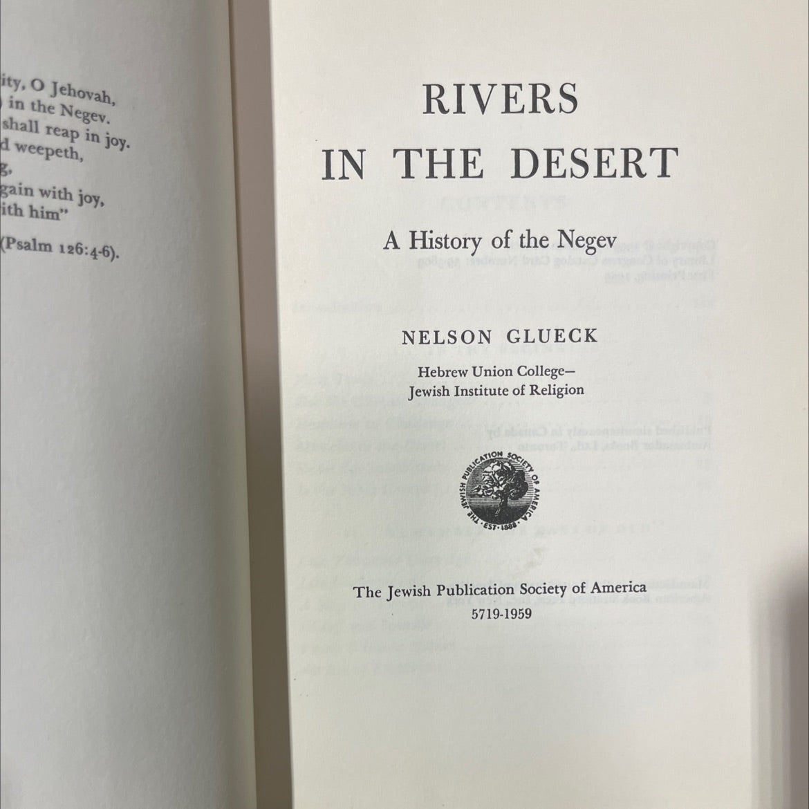 rivers in the desert a history of the negev book, by nelson glueck, 1959 Hardcover image 2